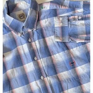 CINCH - Men's Blue & White Plaid Long Sleeve Western Shirt - X-Large - XL